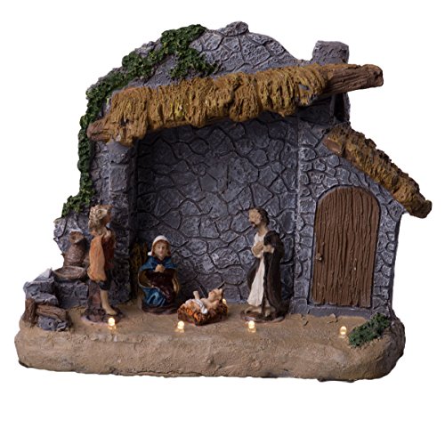 Large Lighted Christmas Nativity Set Featuring Joseph, Mary, Jesus, & Shepherd – Outdoor Scene