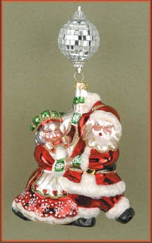 Margaret Cobane Glass Ornament – Disco Dancing Mr And Mrs Claus