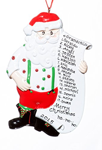 Family Holiday Santa Christmas List Tree Ornament-Free Names Personalized – Shipped In One Day