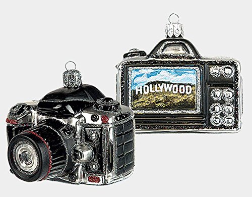 Digital Camera with Hollywood Scene Polish Glass Christmas Ornament Decoration
