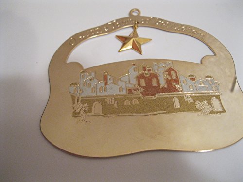 O little town of BETHLAHEM Christmas Ornament ENGRAVABLE Brass ENAMEL 3″ Collectible ; Jewelry for your Tree