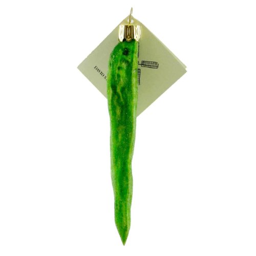 David Strand Designs CHILI PEPPER Glass Vegetable Christmas DSD0807501 GREEN
