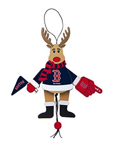 MLB Boston Red Sox Wooden Cheer Ornament, Brown, 5.25″