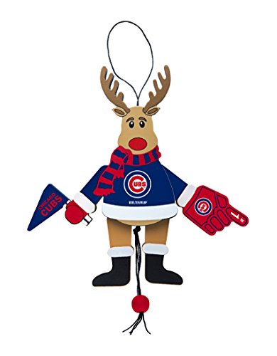 MLB Chicago Cubs Wooden Cheer Ornament, Brown, 5.25″