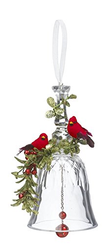 GANZ 7″ Kyrstal Kiss Ball Ornament, Double Cardinal Bell – Wedding Acrylic Kissing Crystal-like KK215