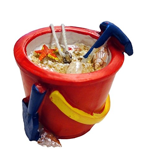Beach Bucket with Pail and Shovel Christmas Ornament (Red)