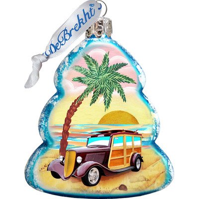 G. Debrekht Car Woody Glass Ornament