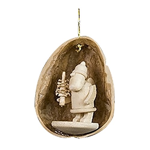 199-415 – Dregeno Ornament – Nutshell with Santa – 1.5″”H x 1.25″”W x 1″”D