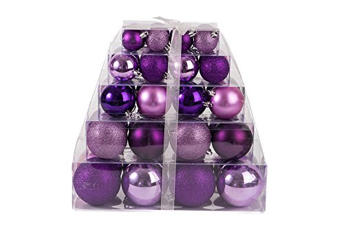 Christmas Purple and Light Purple Shatterproof Orbs and Ornaments Cake Box – 80mm 40 Pack