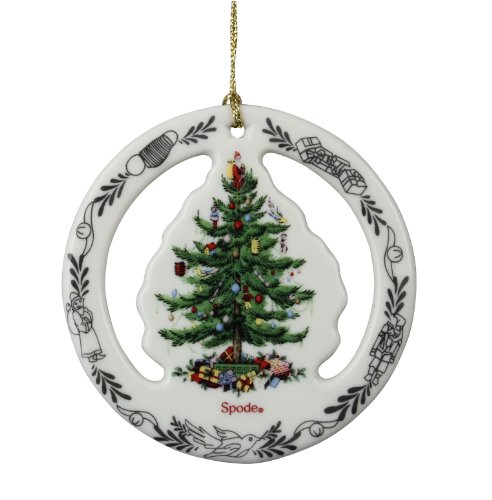 Spode Christmas Tree Disk Ornament