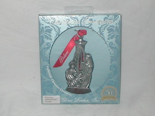 Christmas Traditions “God’s Greatest Gift” Pewter Nativity Scene Ornament with Swarovski Crystals