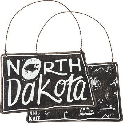 North Dakota Ornament Black Chalkboard Look