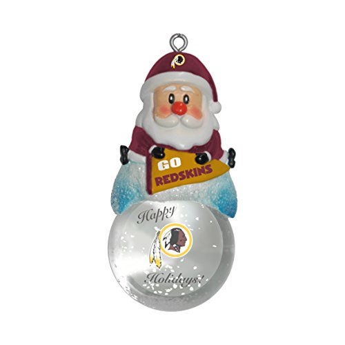 NFL Washington Redskins Snow Globe Ornament, Silver, 1.5″
