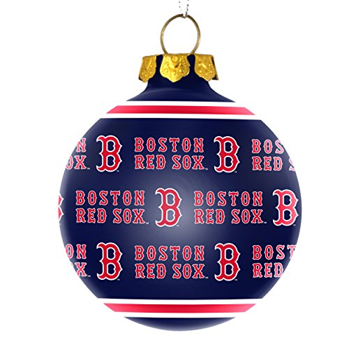 Boston Red Sox Official MLB Repeat Glass Ball Christmas Ornament by Forever Collectibles 269279