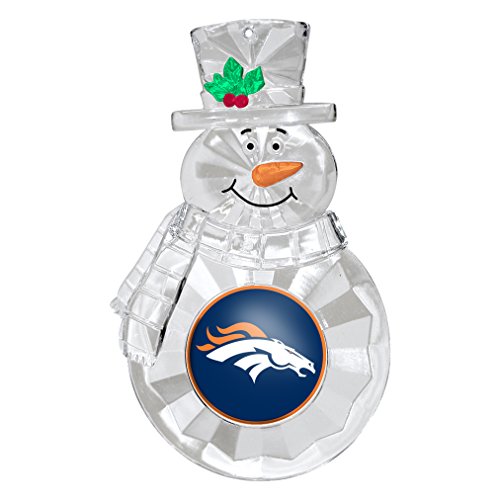 NFL Denver Broncos Traditional Snowman Ornament, 4.5″, White