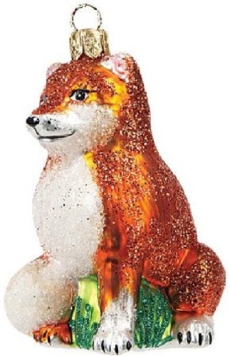 Fox Polish Glass Christmas Ornament Made in Poland Wildlife Decoration