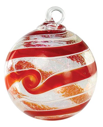 Glass Eye Studio Hand Blown Glass Ornament Designer Series – Red Spin Boxed
