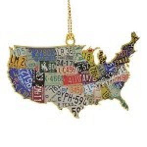 ChemArt 3.5″ Collectible Keepsakes USA License Plate Map Christmas Ornament