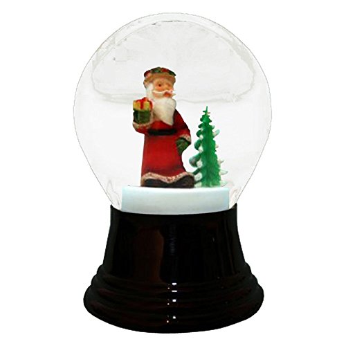 PR1552 – Perzy Snowglobe, Medium Santa with tree – 5″”H x 3″”W x 3″”D