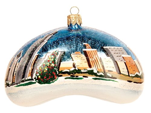 Chicago Bean Winter Scene Polish Glass Christmas Ornament Tree Decoration