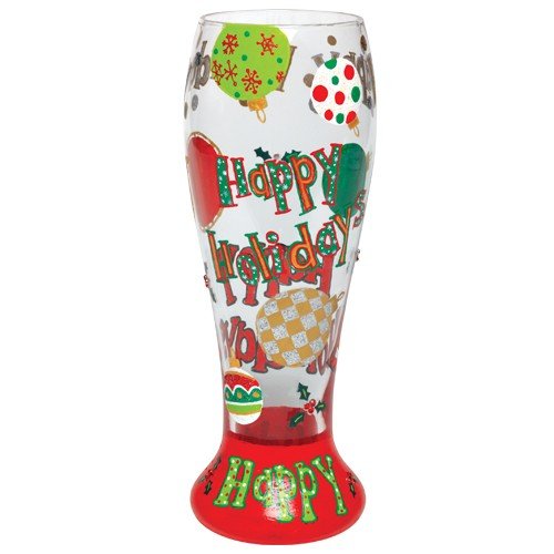 Lolita Gotta Love Beer Pilsner Glass, Happy Holidays