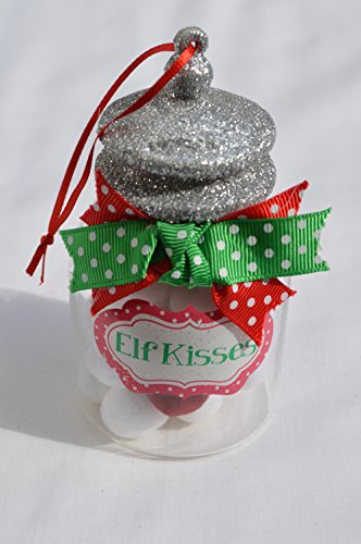 Elf Kisses Glass Bottle Christmas Ornament