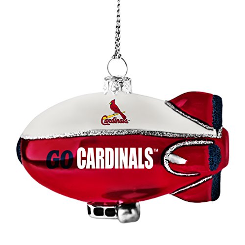MLB St. Louis Cardinals Glitter Blimp Ornament, Silver, 3″ x 2.25″
