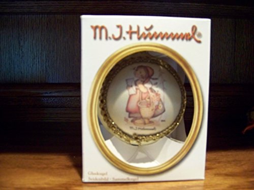 M.J. Hummel Silk Picture Collectible Christmas Glass Ball Ornament