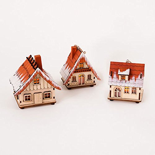 180 Degrees Alpine Wooden Lighted Village Houses, Set of 3 Styles