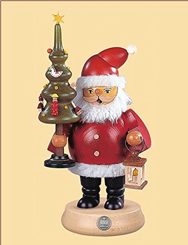 9.25″ Muller Collectible German Santa Claus with Tree Smoking Man Wooden Christmas Smoker