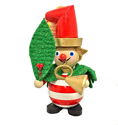 2015 Steinbach Red Striped Sparkle the Horn Elf German Wooden Christmas Ornament