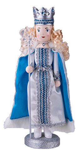 Princess Nutcracker Decoration Figure with Sceptor and Crown – 14″ White and Blue
