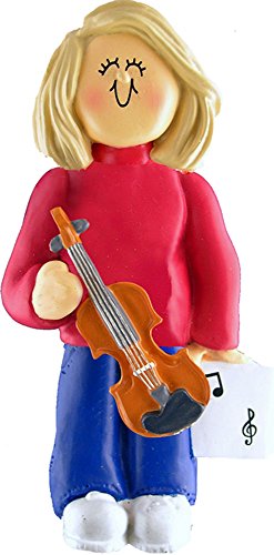 Music Treasures Co. Female Musician Violin Ornament – Blonde