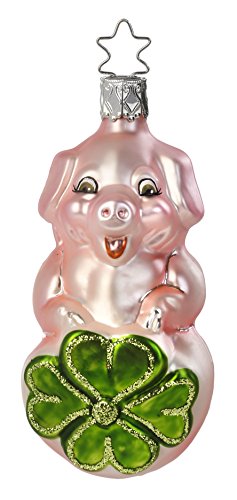 Lucky Pig, #1-061-15, from the 2015 Animals on Parade Collection by Inge-Glas Manufaktur; Gift Box Included