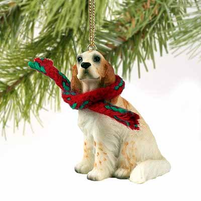 English Setter Miniature Dog Ornament – Orange Belton