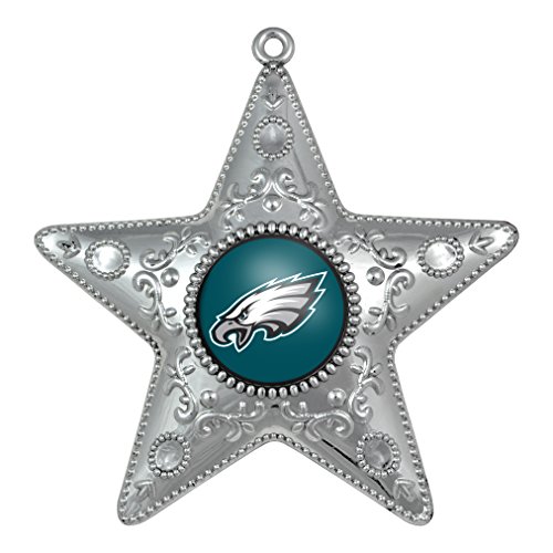 NFL Philadelphia Eagles Silver Star Ornament, Small, Silver