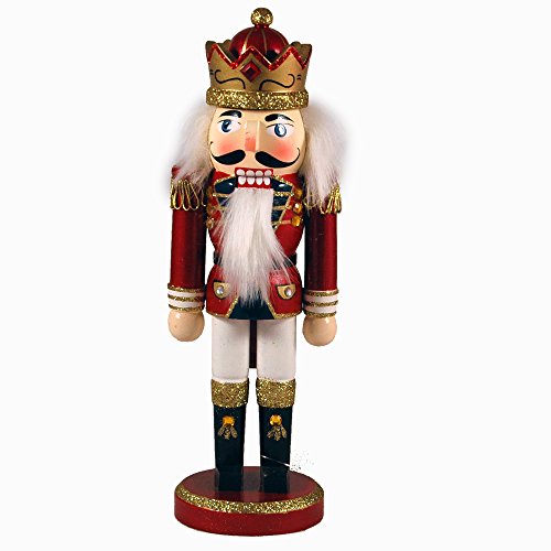Red and White Handcrafted Nutcracker King Figurine
