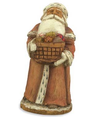 Bethany Lowe Santa with Basket Figurine
