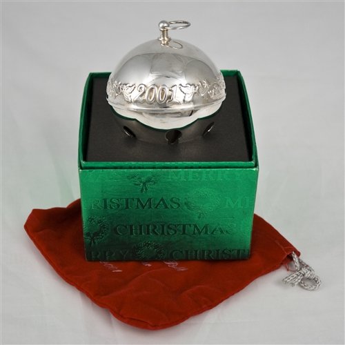 2001 Sleigh Bell Silverplate Ornament by Wallace
