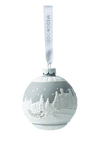 Wedgwood Sleigh Ride Christmas Ornament, Grey