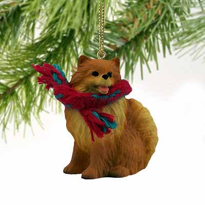 1 X Pomeranian Miniature Dog Ornament – Red