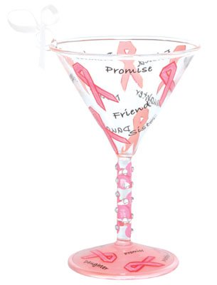 Lolita Mini Tini Pink Ribbon Ornament – Wine Martini New Love ORN2-5545P