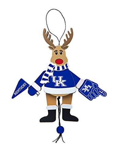 NCAA Kentucky Wildcats Wooden Cheer Ornament, Brown, 5.25″