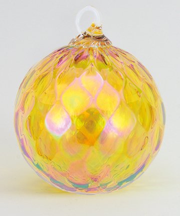 Glass Eye Studio Citrine Diamond Facet Ornament