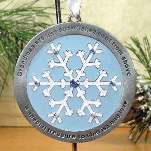 Snowflake Ornament on Stand – Grandmas Are Like Snowflakes Sent From Above Is Engraved on the Front of Ornament – Grandma Gift, Great Grandma Gift, New Grandma Gift, Mother-in-law Gift, Gifts for Her