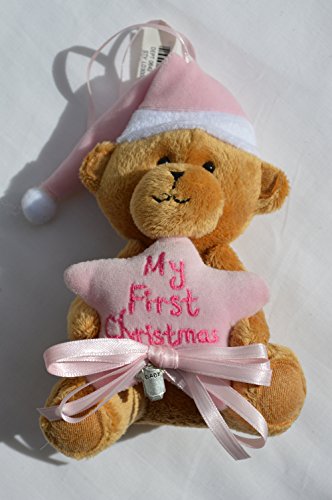 My First Christmas Teddy Bear Plush Ornament (Pink teddy bear)