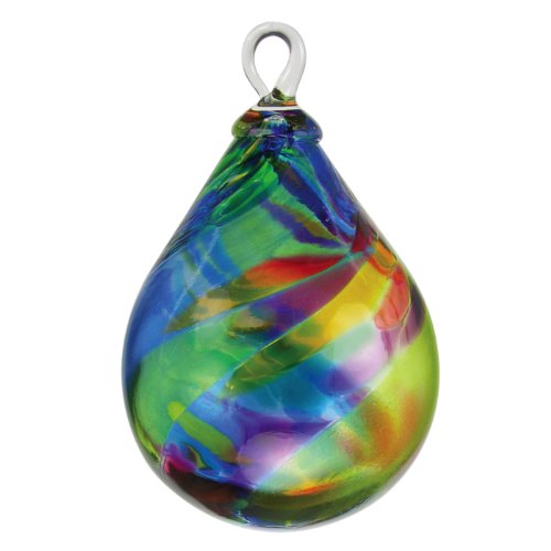 Glass Eye Studio Hand Blown Glass Raindrop Ornament – Chameleon