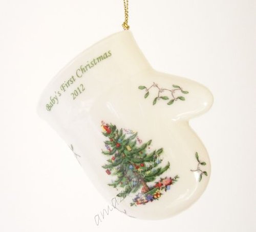 Spode Christmas Tree 2012 BABY’S FIRST CHRISTMAS Mitten Ornament