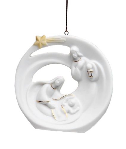 Appletree Design Circular Nativity Ornament, 3-1/4-Inch Tall, Includes String for Hanging