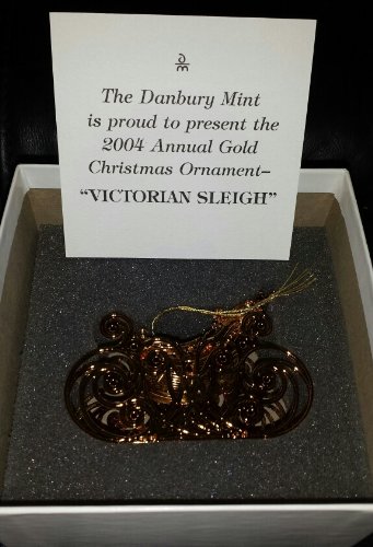 Danbury Mint Victorian Sleigh 23kt gold electroplated 2004